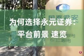 为何选择永元证券：平台前景 速览